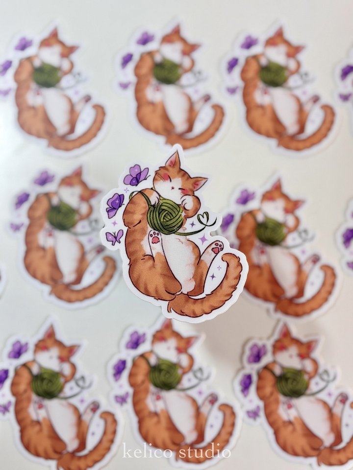 butterfree cat (secondary series) • die-cut sticker product image (1)