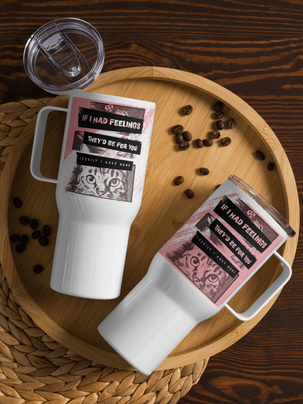 Vintage Cat Gaze - travel Mug with a Handle product image (4)