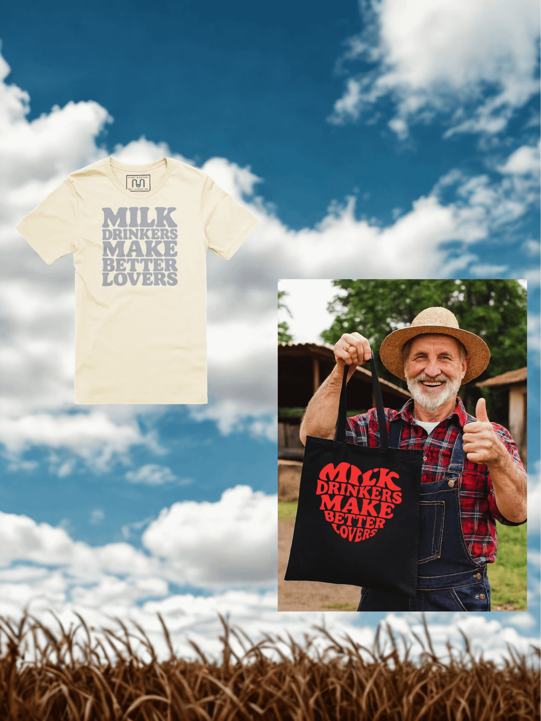 Milk Drinkers Make Better Lovers – Statement Bundle No.1  Eco Tote + Bella Canvas Tee product image (1)