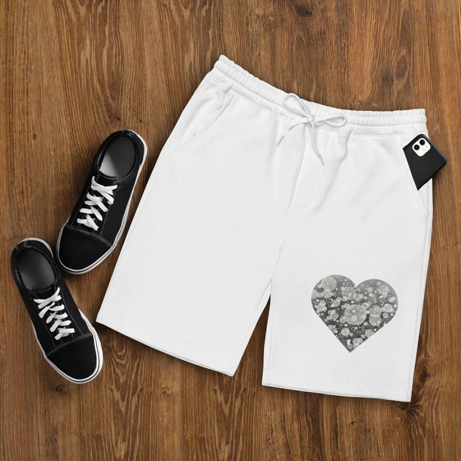 Nashīnasu - Men's Light Particles Heart Fleece White Shorts product image (10)