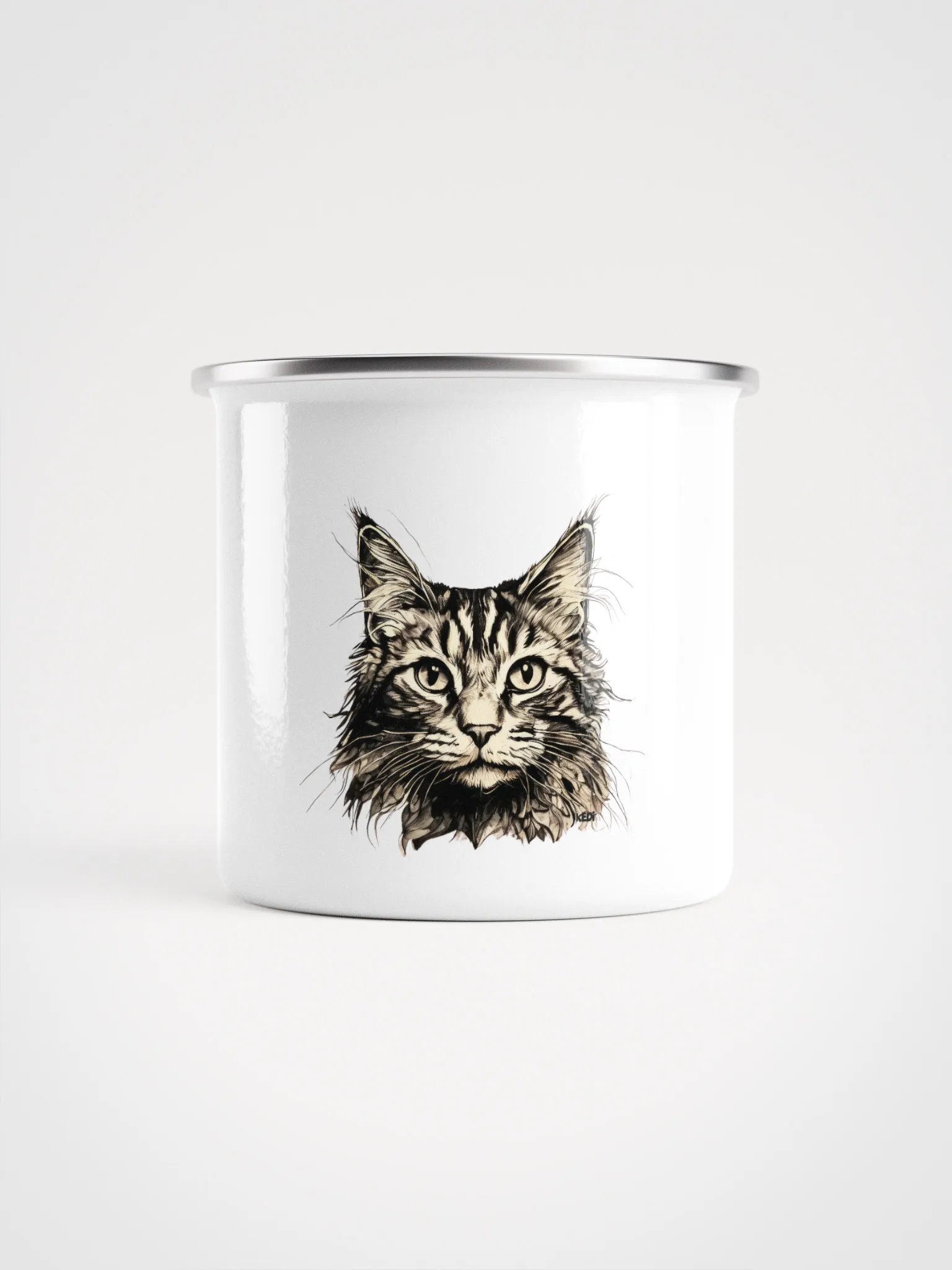 Striped Whiskers Enamel Mug product image (1)