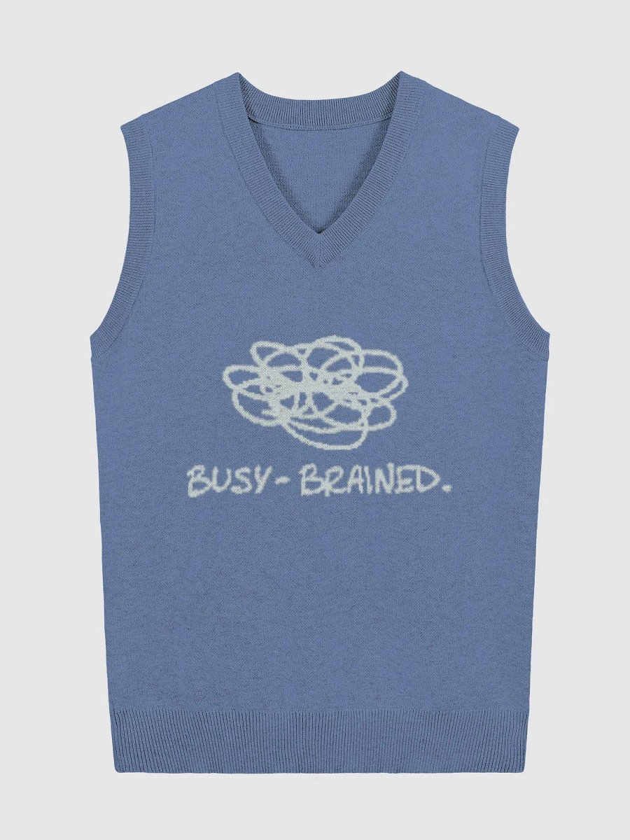 BUSY-BRAINED (lg. design, duotone blue) knitwear vest product image (2)