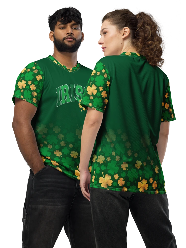Irish ☘️ All-Over Print Recycled Unisex Sports Jersey product image (2)