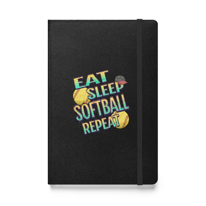 Eat Sleep Softball Repeat Hardcover Journal product image (1)