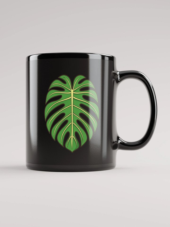 Symmetrical Monstera Leaves Black Mug product image (1)