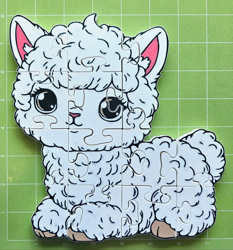 Llama 3D Printed Jigsaw Puzzle – A Fuzzy & Fun Puzzle Adventure! product image (4)