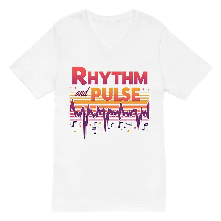 Vibrant Soundwave Rhythm V-Neck Tee product image (2)