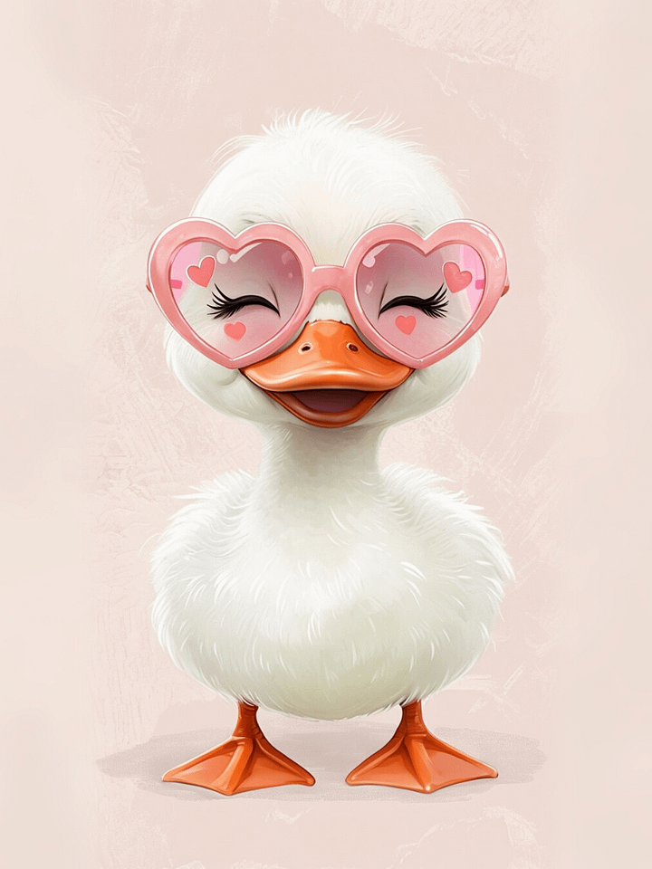 Quirky Duckling in Pink Sunglasses Poster product image (1)