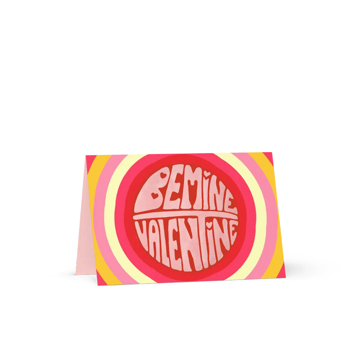 Be Mine Valentine retro landscape greetings card product image (1)