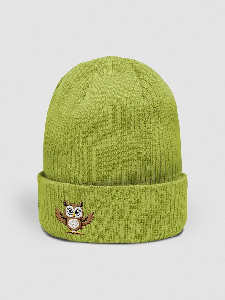 OWL ORGANIC EMBROIDERED RIBBED BEANIE product image (2)