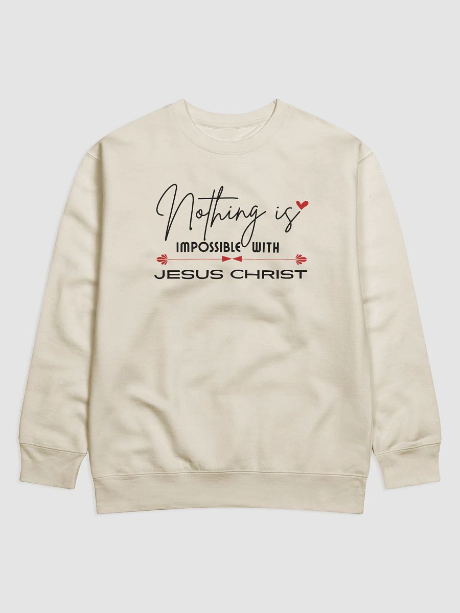 Nothing Is Impossible With Jesus Christ, Heritage Sweater product image (2)