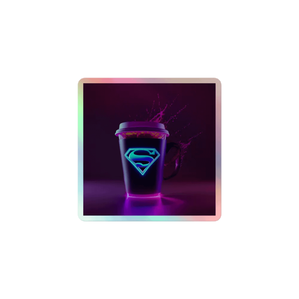 Supercharged Holographic Coffee Cup Sticker product image (1)