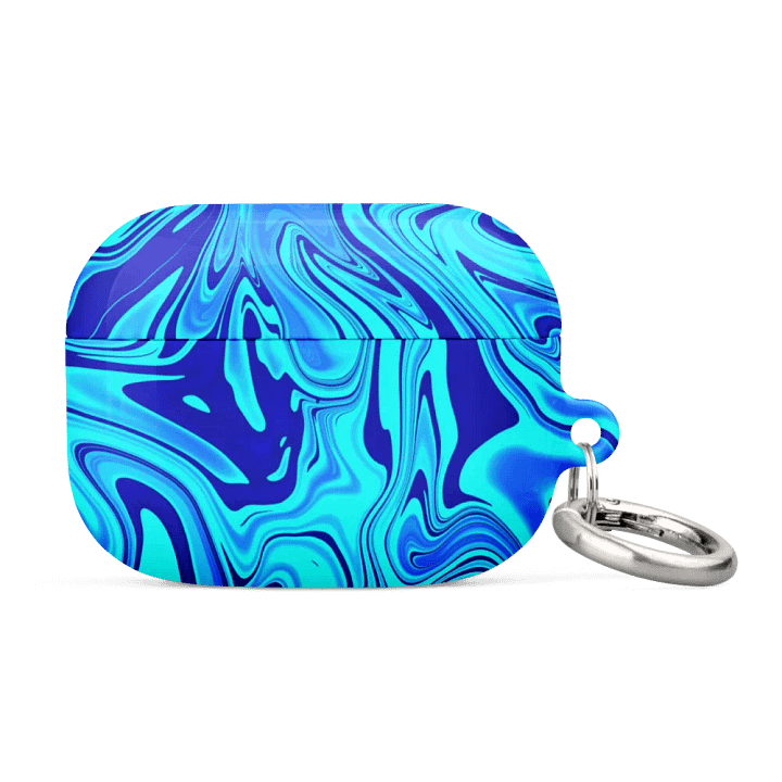 Case for AirPods® - Light and Dark Blue Digital Fluid Art product image (1)