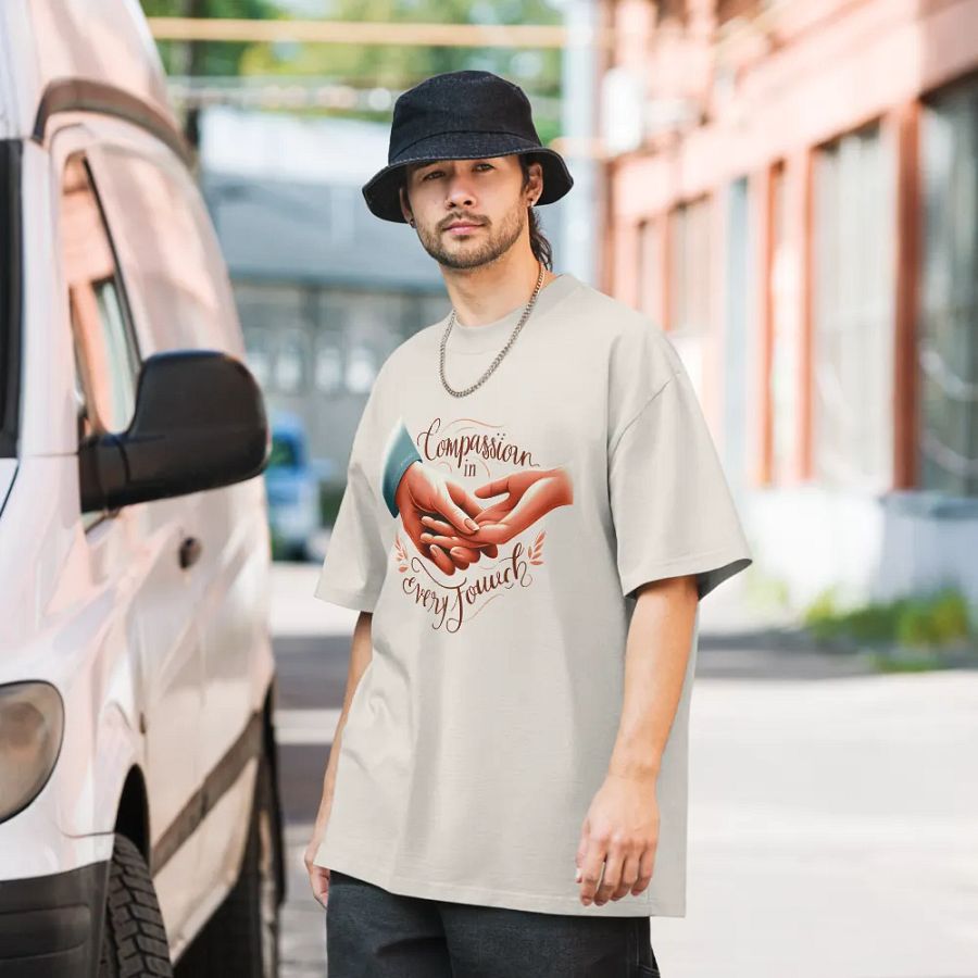 Compassion in Every Touch Oversized Faded T-Shirt product image (34)