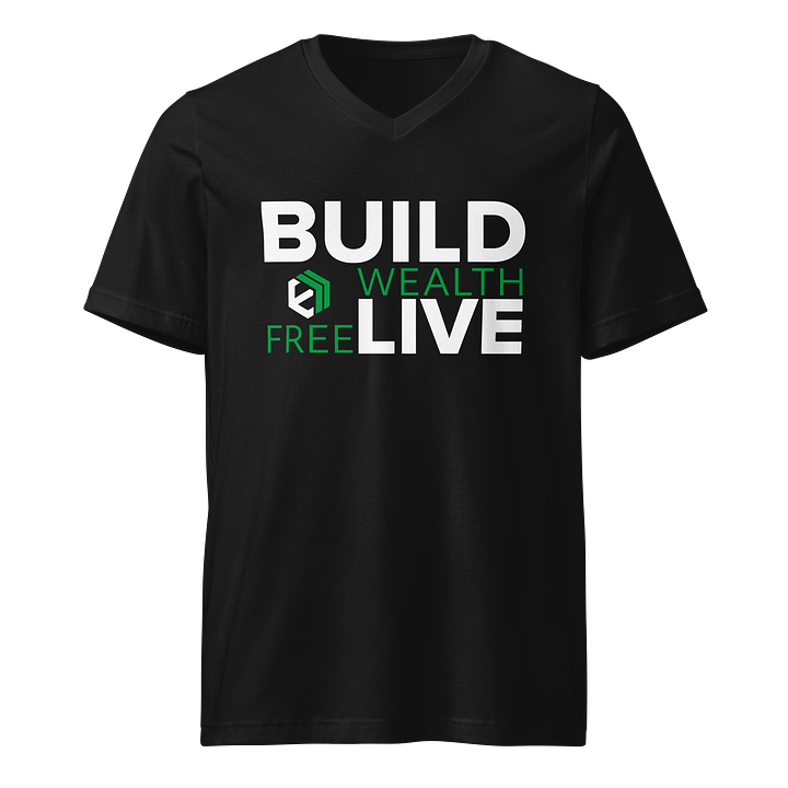 vE-Estate “Build Wealth. Live Free.” V-Neck Tee (Unisex) product image (1)