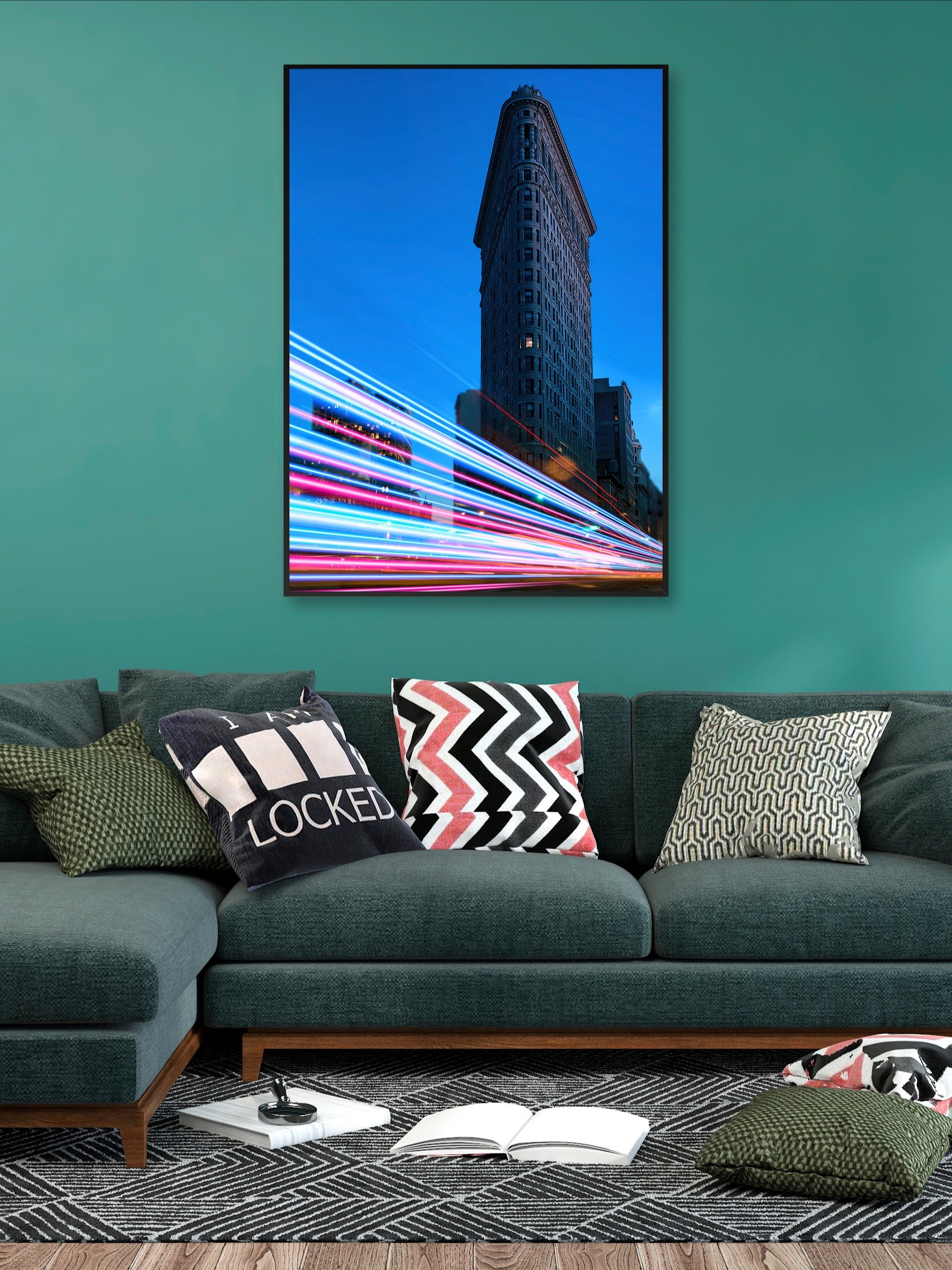 Neon city: New York, Flatiron Building (synthwave/vaporwave/retrowave/cyberpunk) — aesthetic poster product image (2)