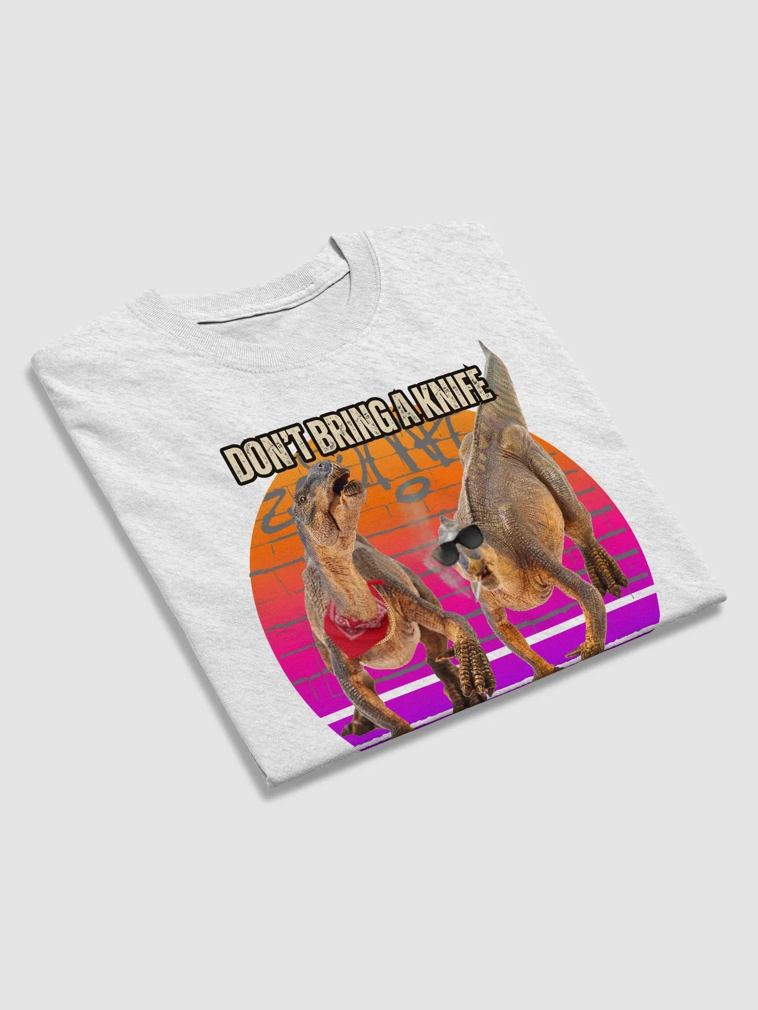 Iguanodon Fight - Don't Bring a Knife Dinosaur Shirt product image (29)