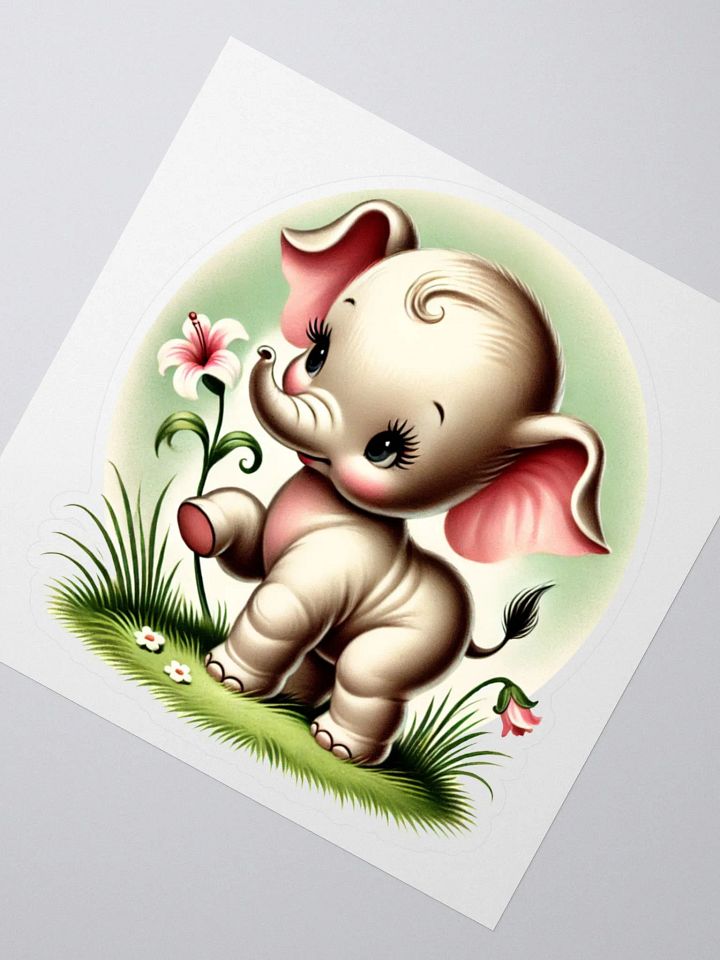 Adorable Baby Elephant Kiss-Cut Stickers - Retro Cuteness product image (5)