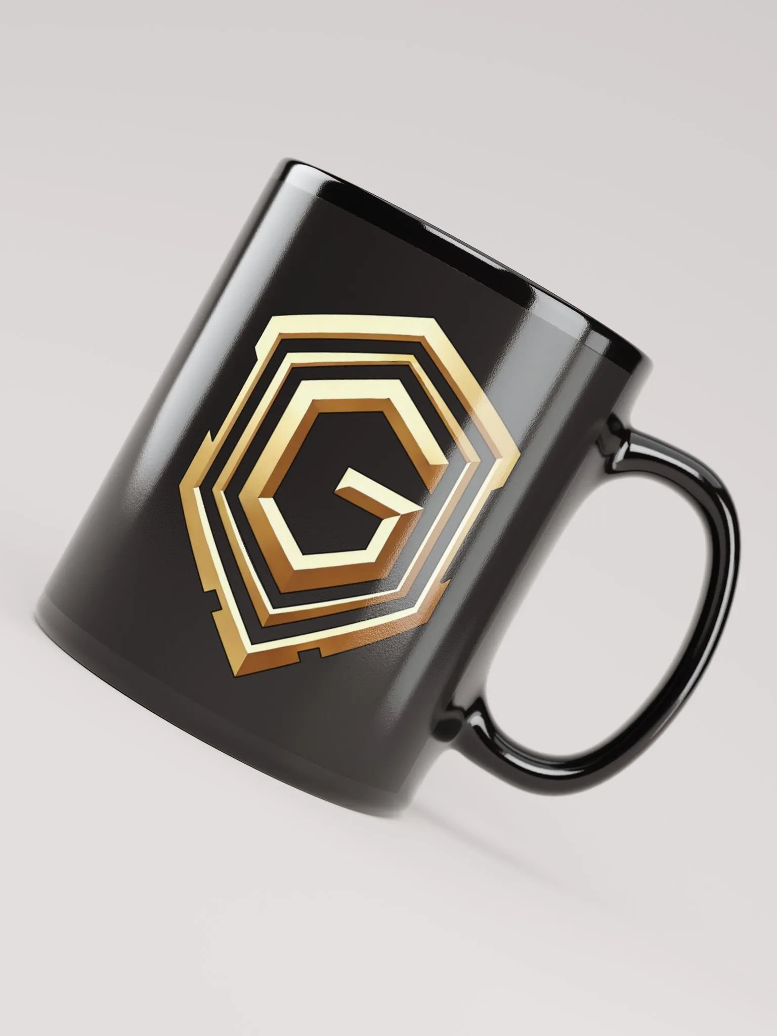 Goldovator Schwarze Glossy Tasse (Beidseitig bedruckt) product image (8)