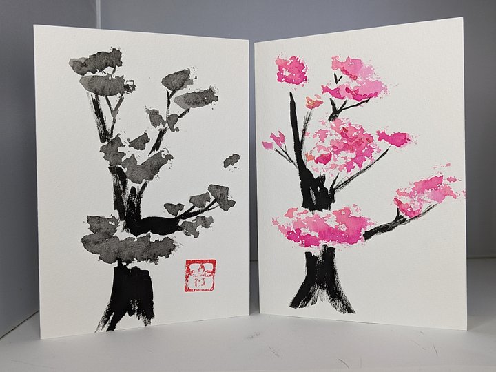Sumi E Tree Card Pack product image (1)