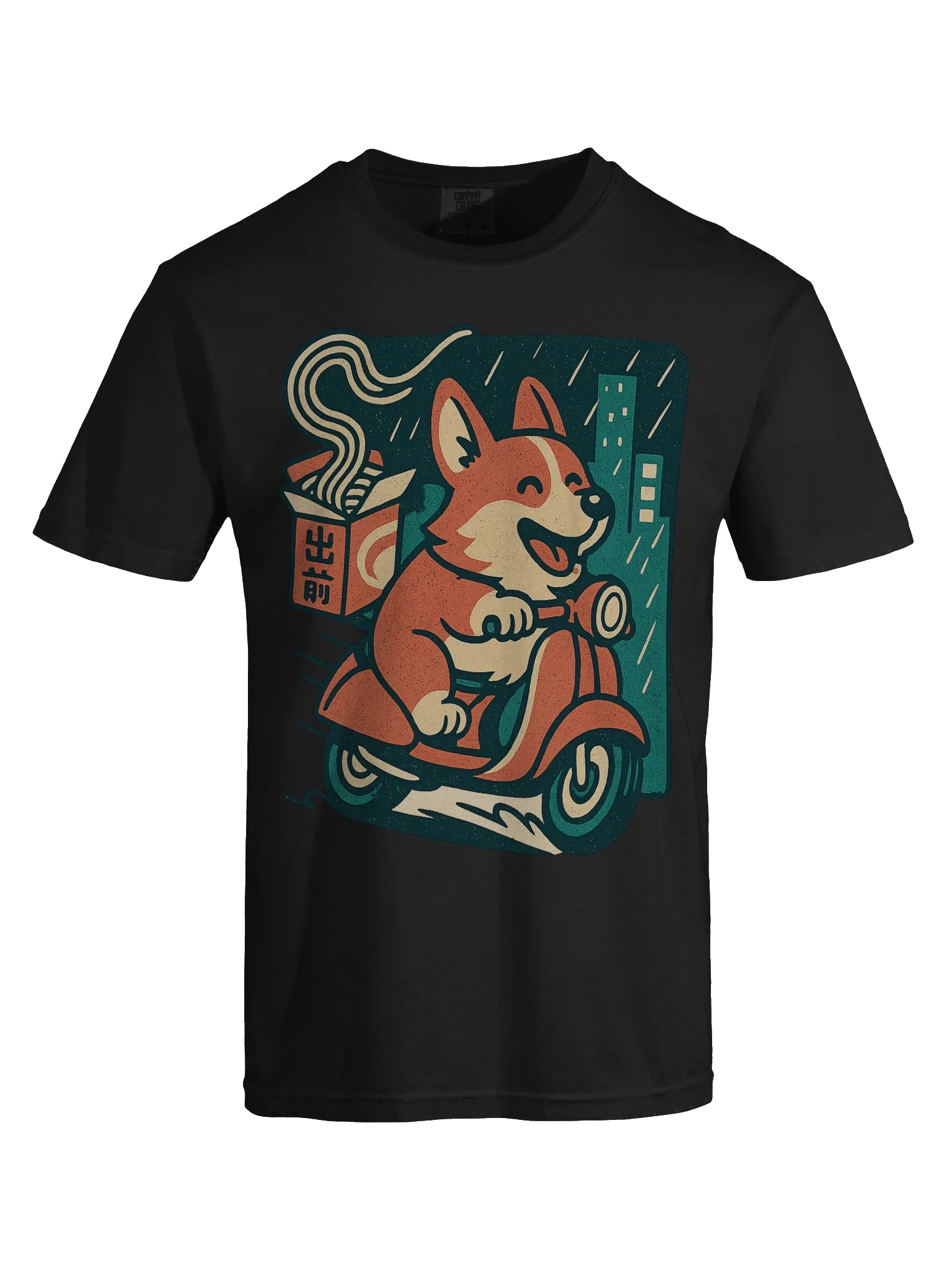 Corgi Ramen Delivery Drift Funny Corgi Dog Japanese Retro T-Shirt product image (55)