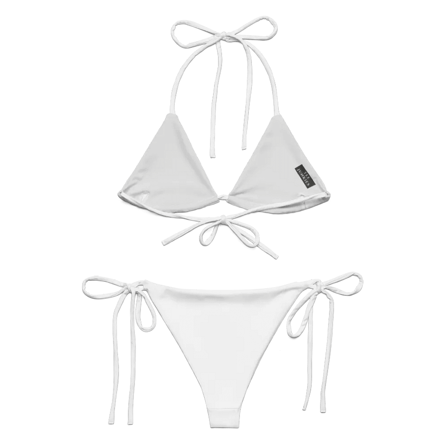 White Low Rise Cheeky String Bikini, Mardi Gras Top product image (9)