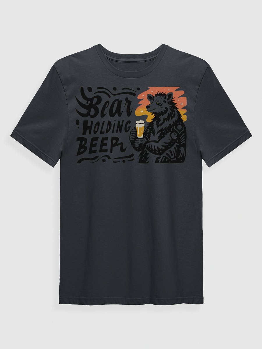 Stylized Bear with Beer Glass | Creative Typography Print Supersoft T-Shirt product image (1)