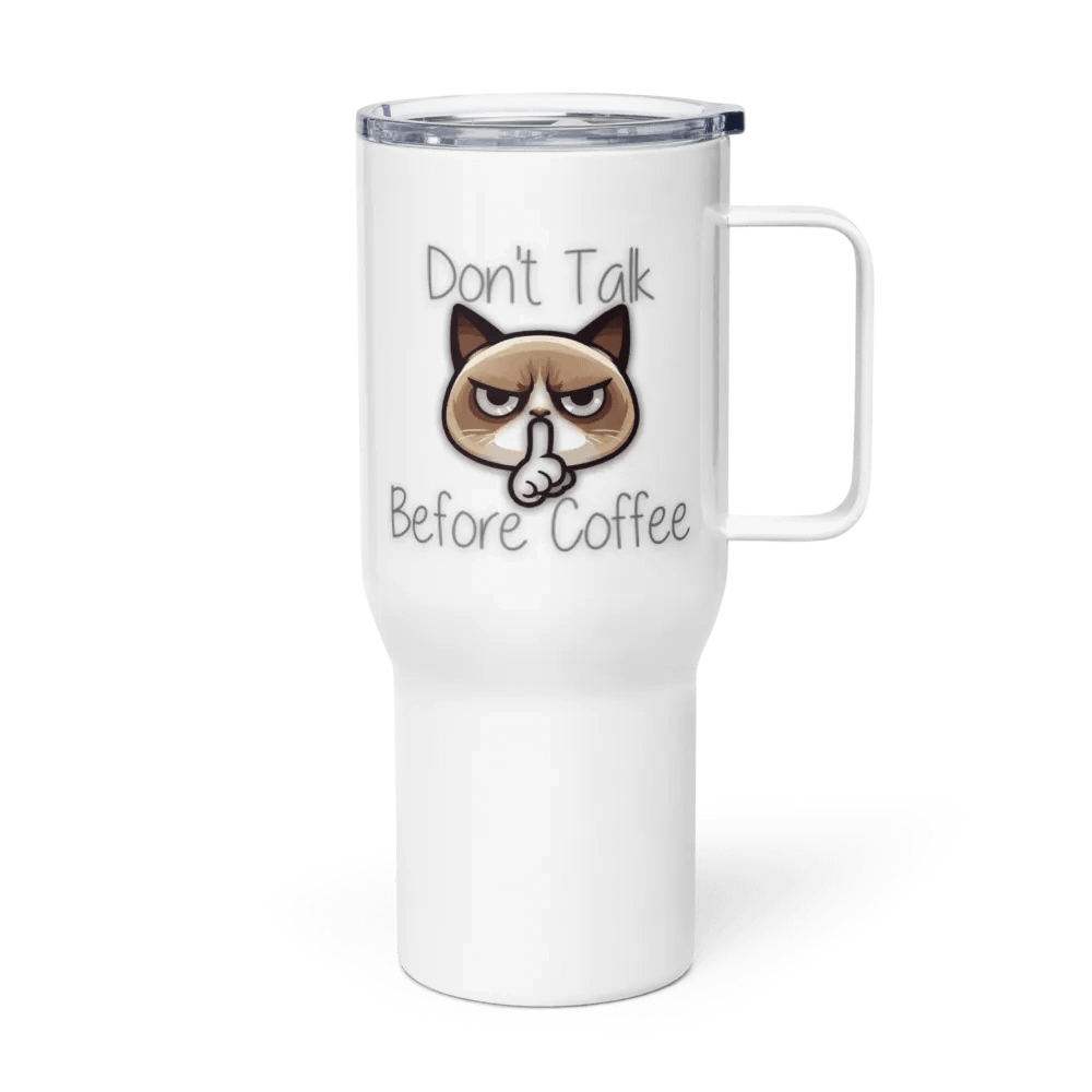 Don't talk before coffee Travel Mug with a Handle product image (4)