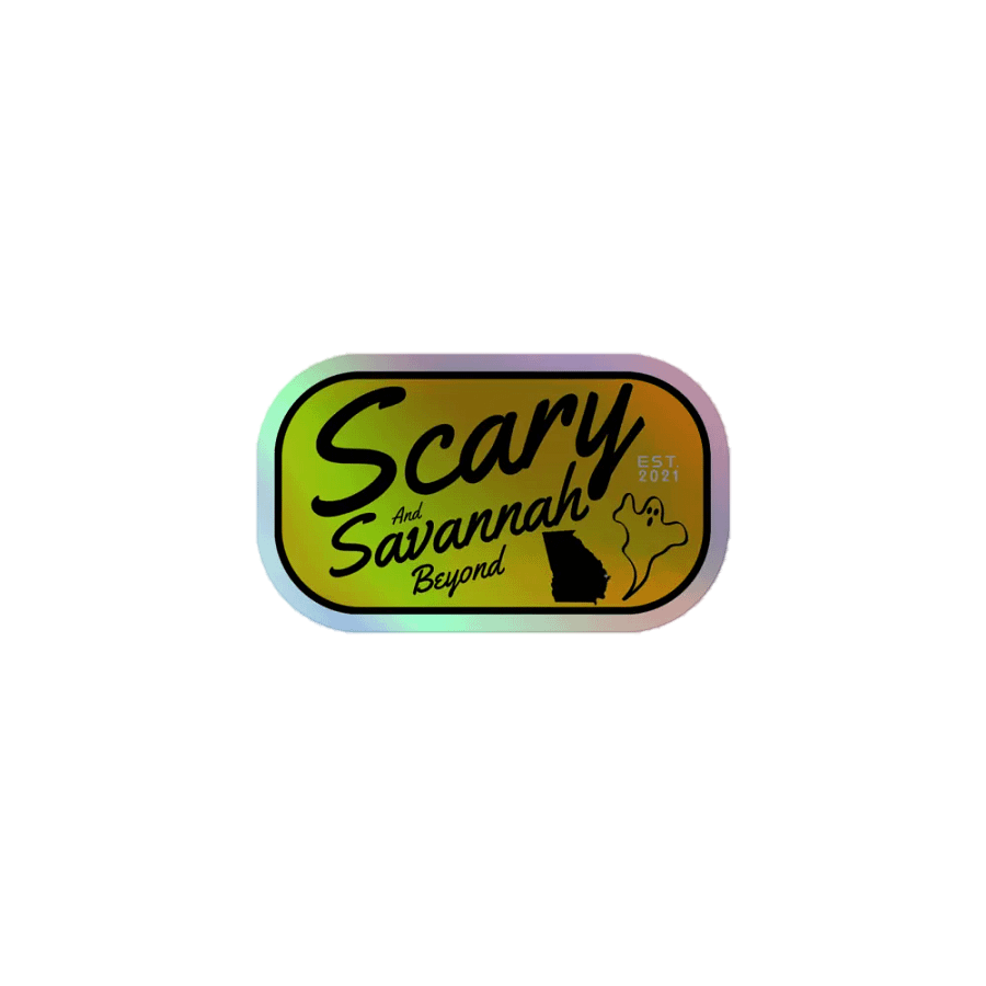Scary Savannah Shield Logo Holographic Sticker product image (1)