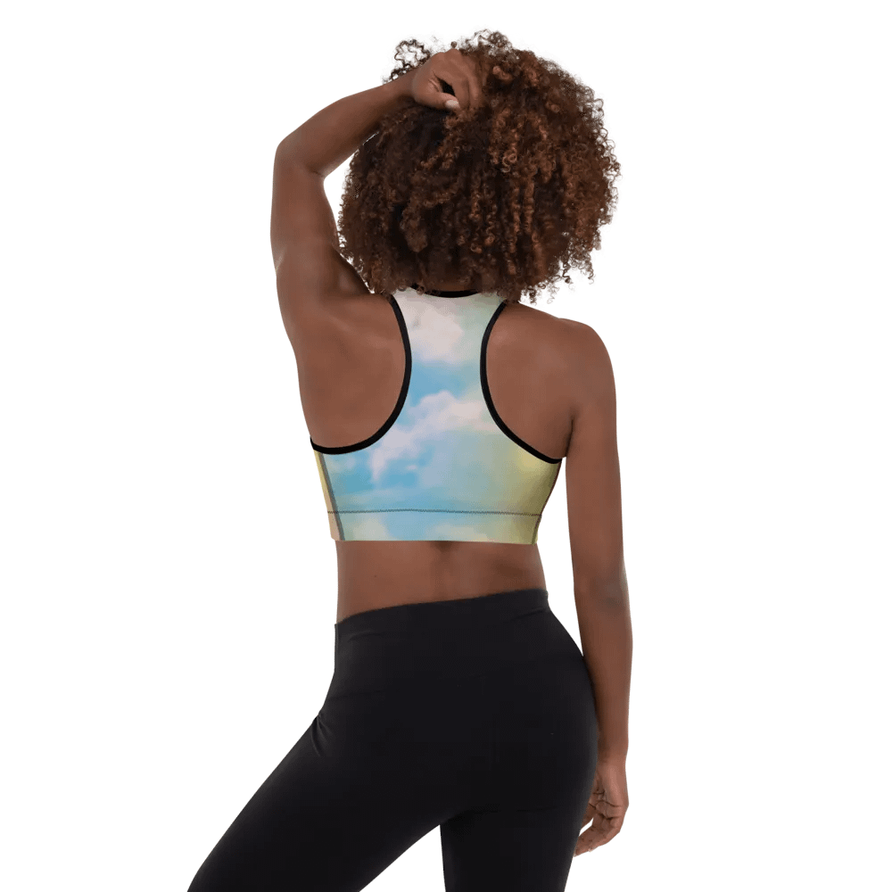 Blur cloud rainbow Design Padded Sports Bra - v10 product image (2)