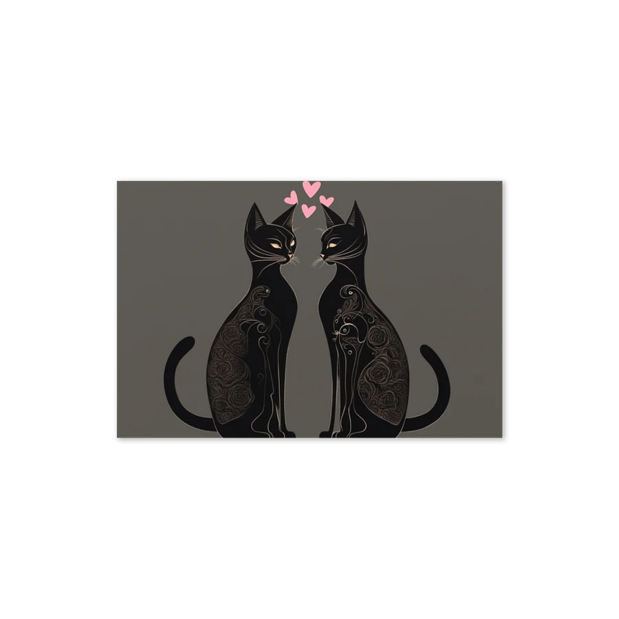 PINK HEART BLACK LOVE CATS product image (9)