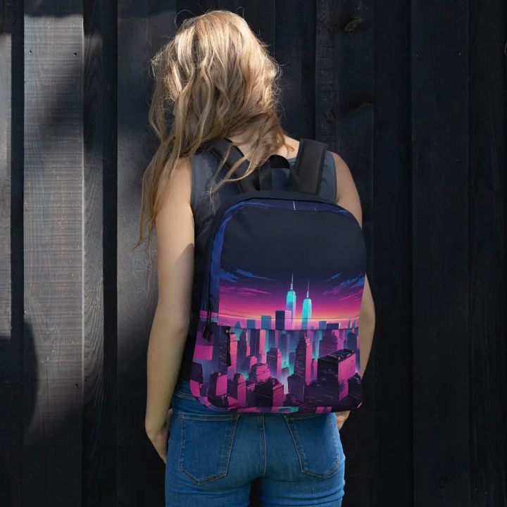 Vaporwave New York City All Over Print Backpack product image (2)