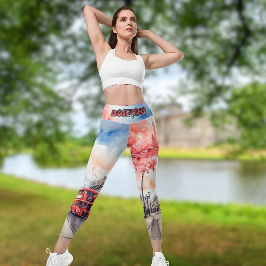 London England Watercolor All Over Print Leggings product image (11)