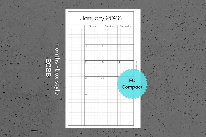 monthly pages - box style - FC Compact - 2026 product image (1)