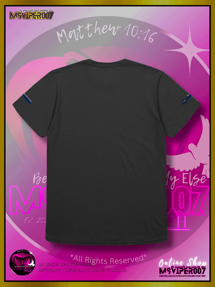 T-Shirt - "MsViper_007™ Brand Classic [blue/blk emblem] Support&Sport" - Streetwear/Cozy Lightweight T-Shirt By Anna H. product image (2)