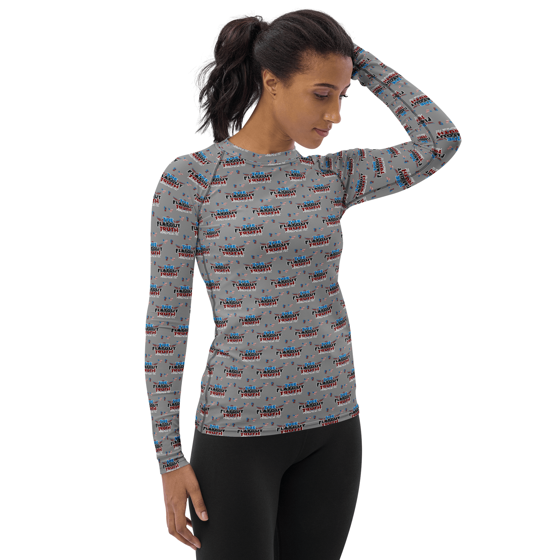 TFOT America 1st Gray Women's Rash Guard product image (1)