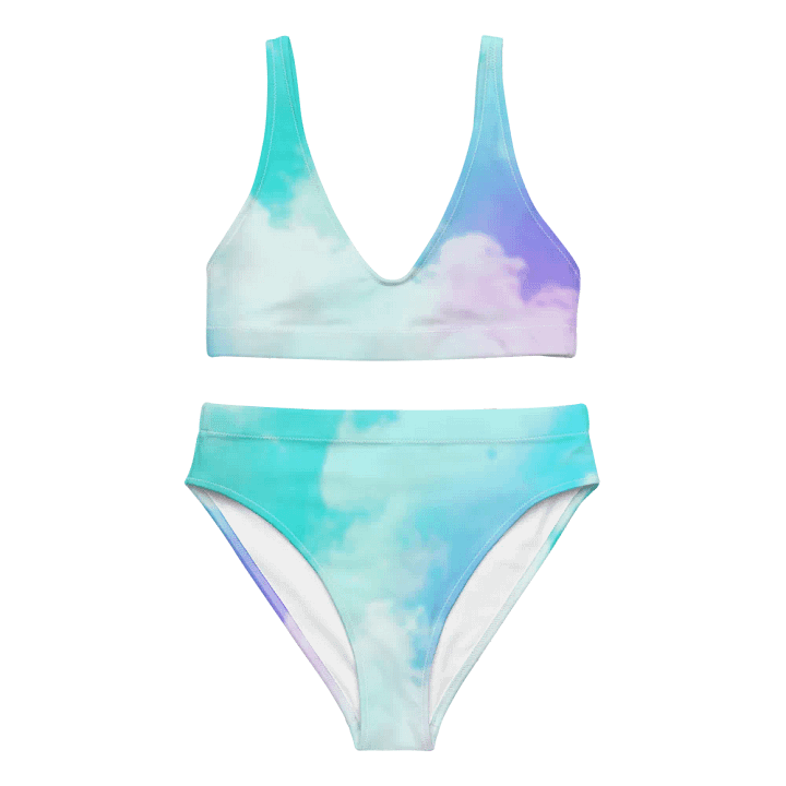 Blur cloud rainbow Design High Waisted Bikini - V2 product image (2)