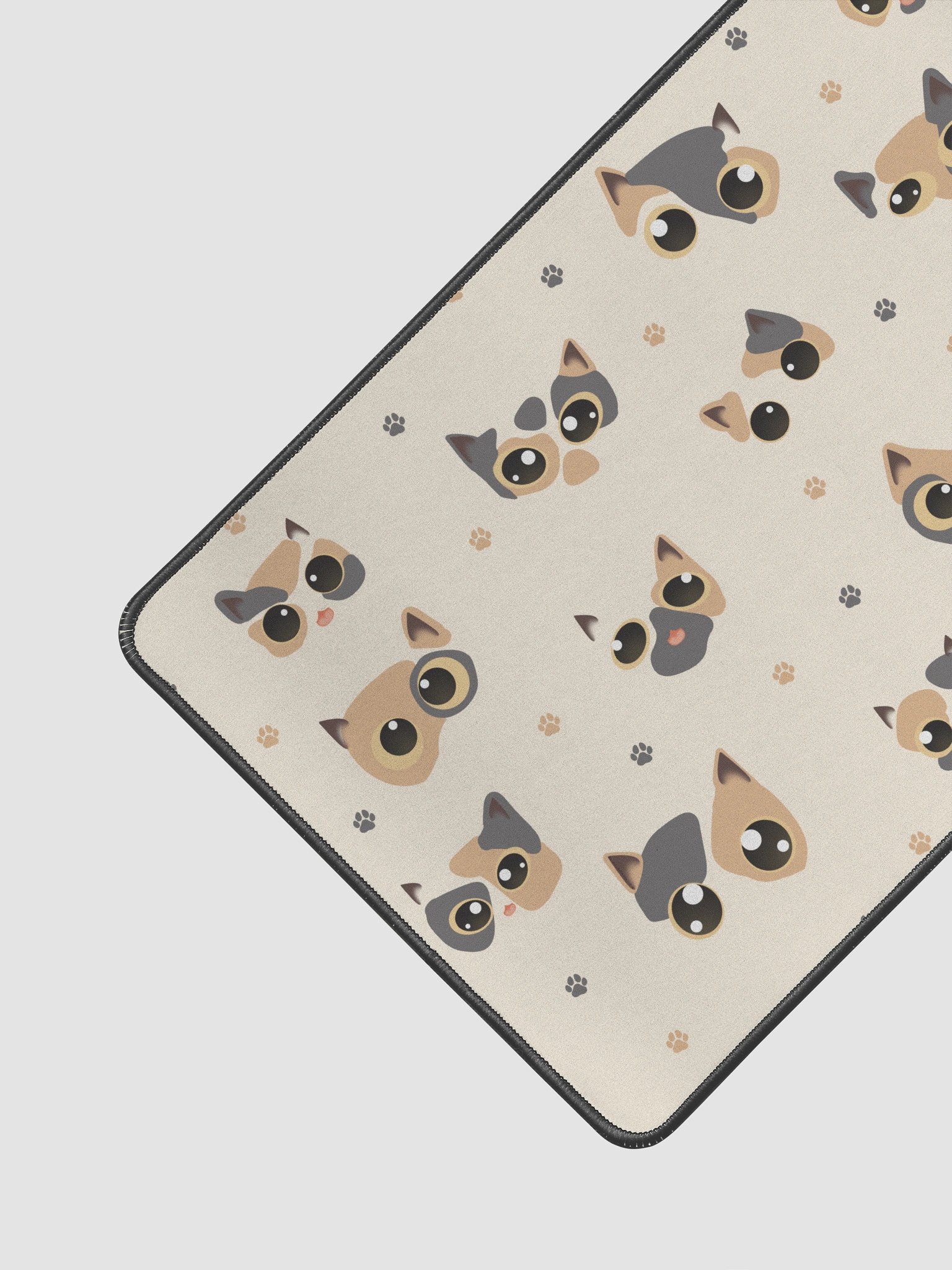 Cute Calico Cat Faces (Yellow Eyes) Desk Mat 12" x 18" product image (2)