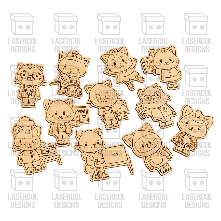 Cats Paint Kit DIY Cut Outs - Laser Cut Files product image (6)