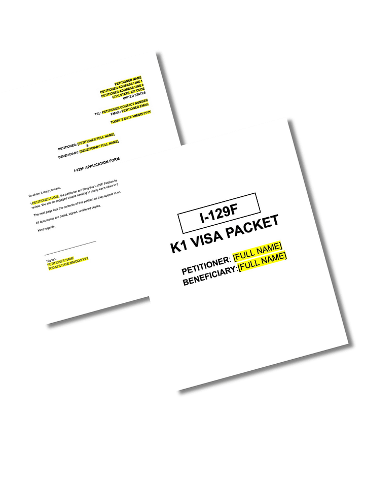 K1 Visa Packet Template product image (1)