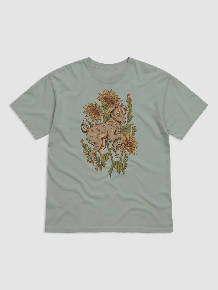 Goblincore and Cottagecore Shirts for Goat Lovers | Baby Goat Among Sunflowers Botanicals T-Shirt product image (2)