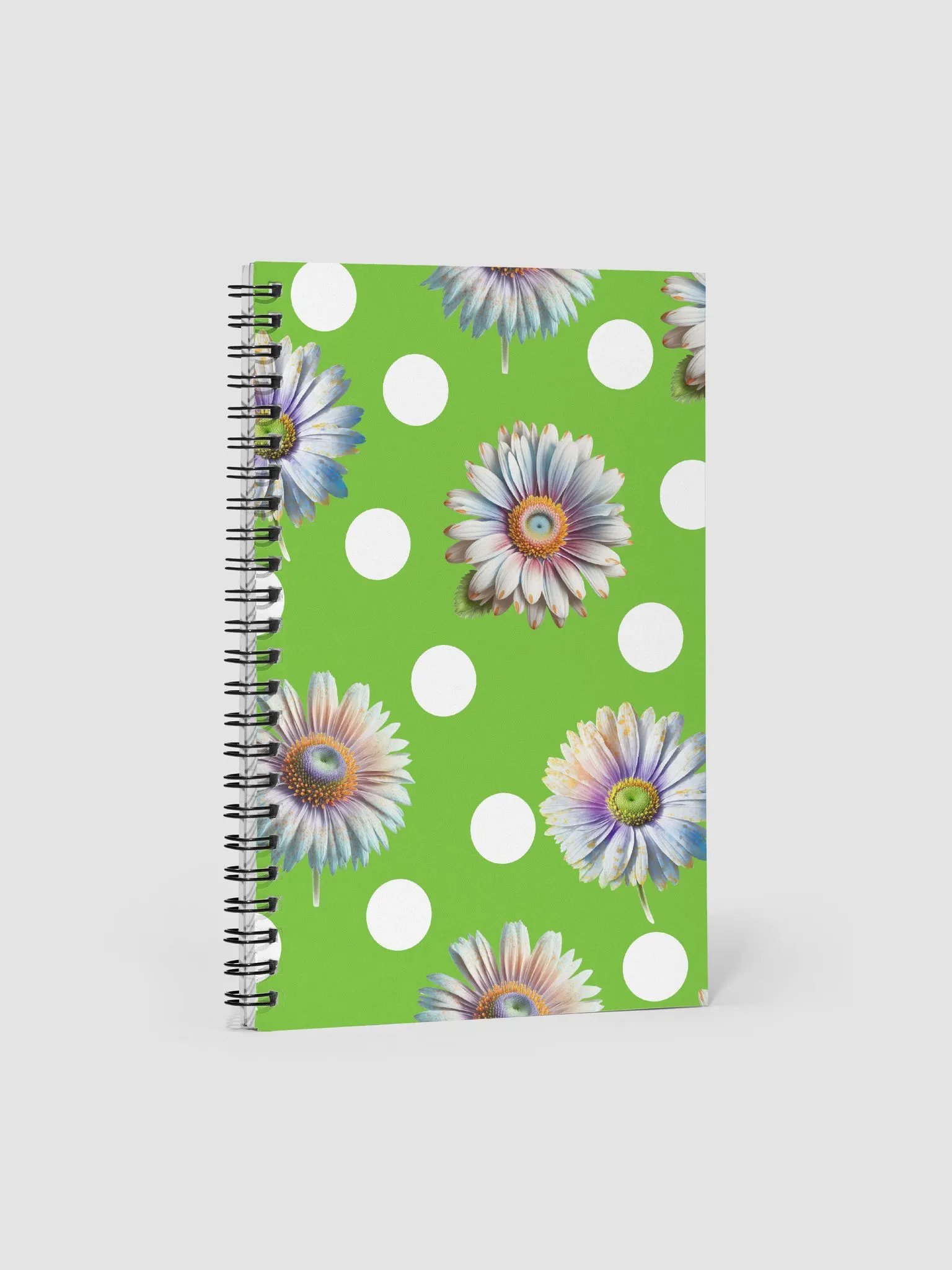 Lime Green Daisy & Dots Notebook product image (1)
