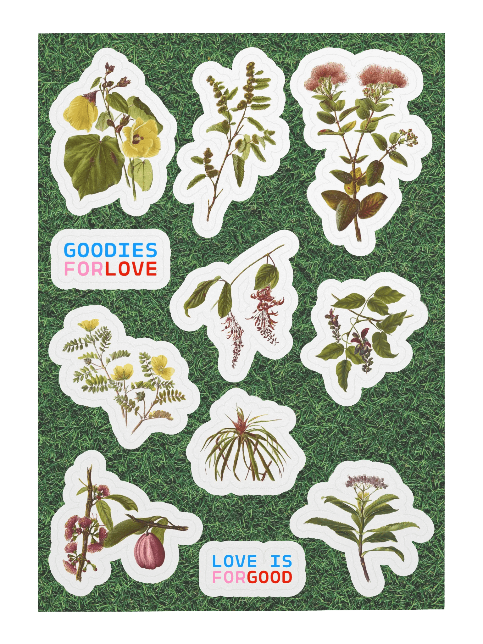 9 stickers de fleurs hawaïennes • planche A5 product image (1)