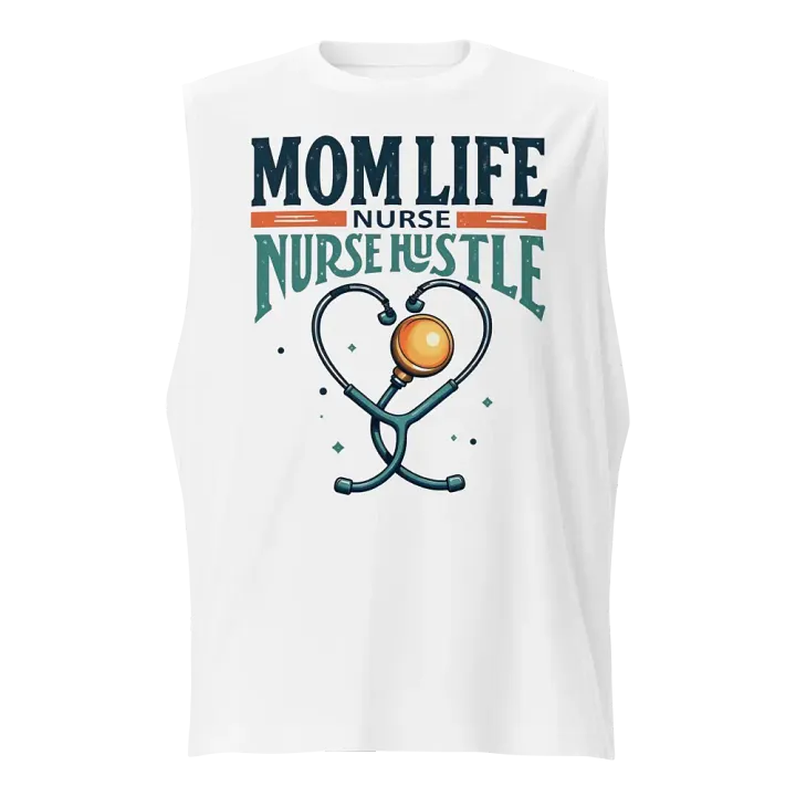 mom life, Nurse Hustle Heart Muscle Tank product image (1)