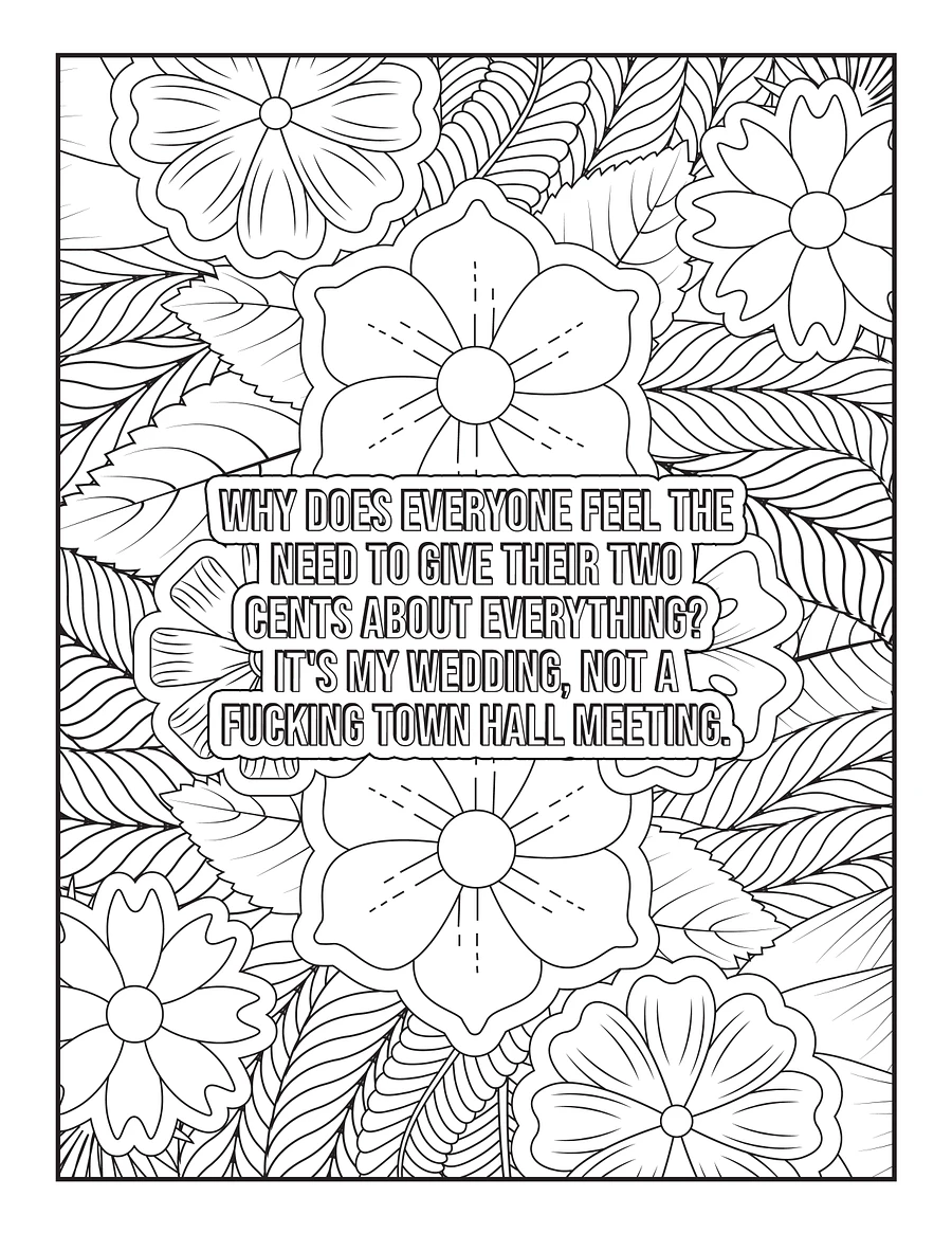 I'm Not A Fucking Bridezilla, Bride to Be Swear Word Coloring Book | Printable | Cuss Words | Sweary Phrases | Curse Words product image (2)