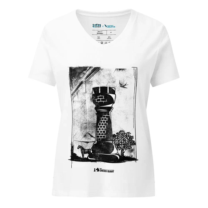 Grunge Chess: Medieval Rook women's v-neck t-shirt product image (1)