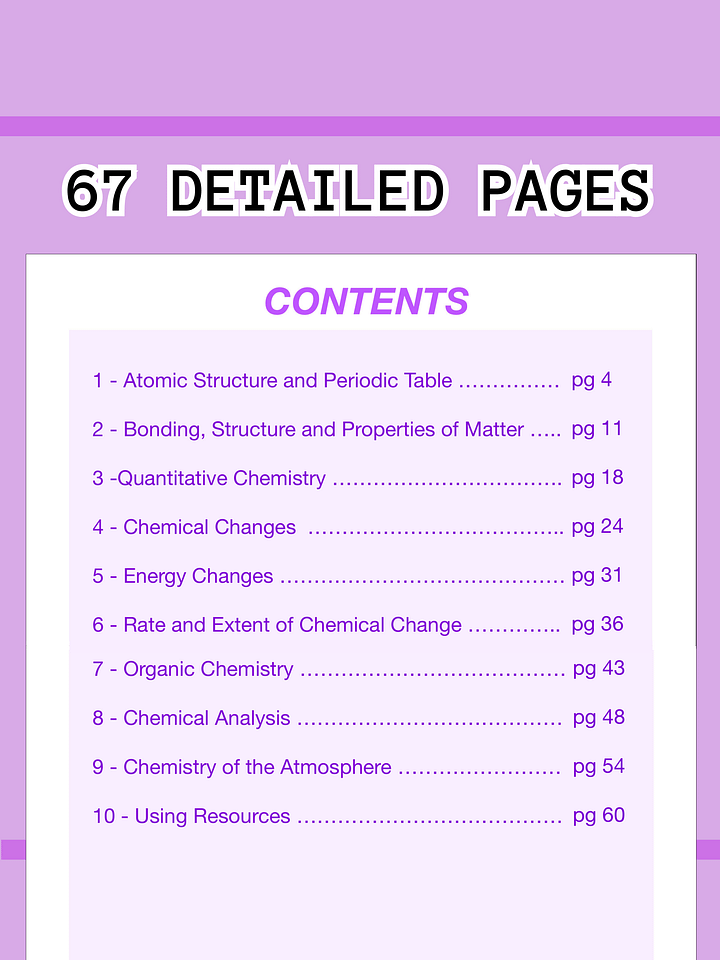 The WHOLE of AQA GCSE Chemistry Revision Notes (65+ Pages) | Revision Made Easy product image (2)