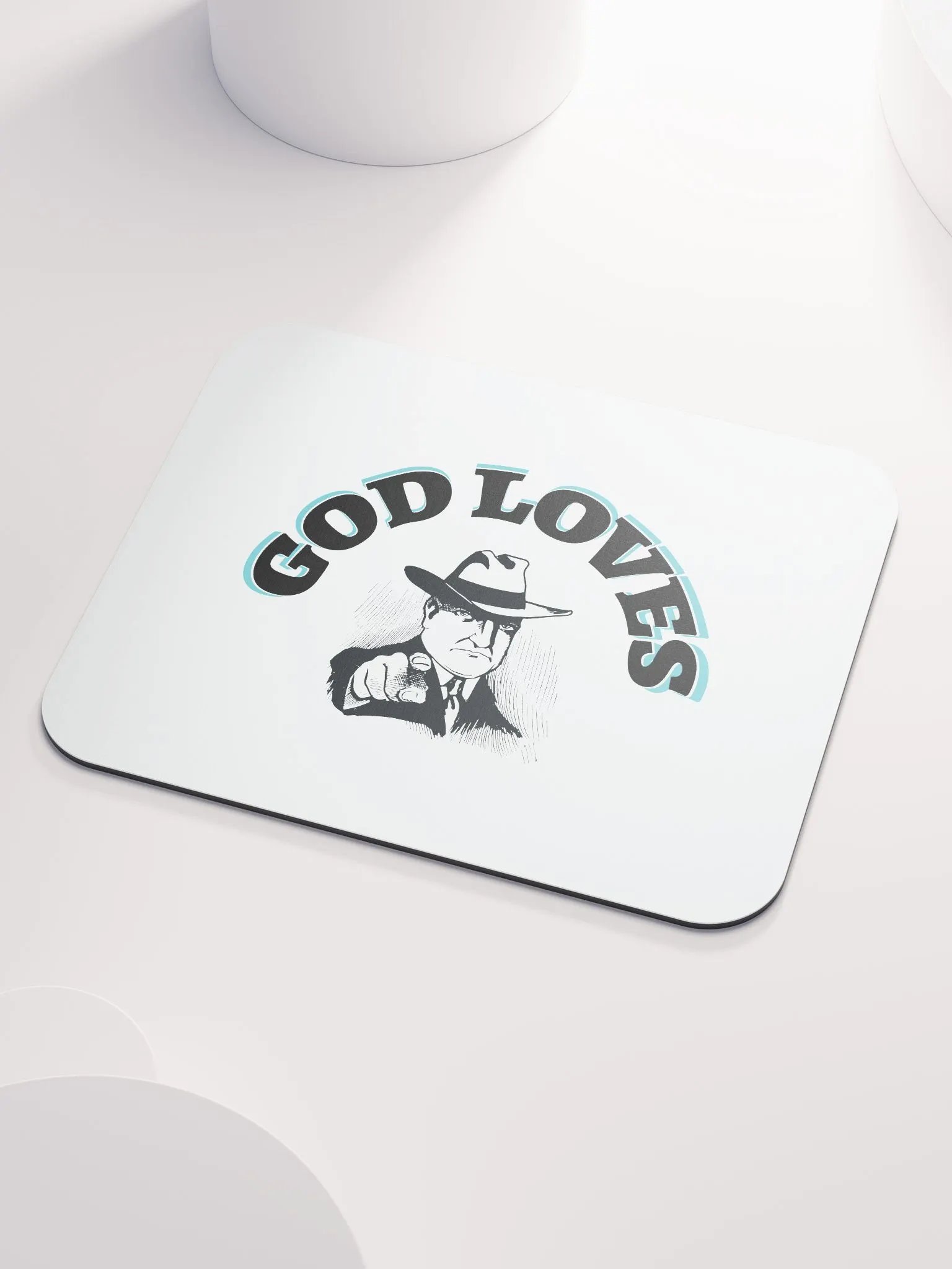 GOD LOVES YOU. Midnight Blue Mouse Pad product image (3)