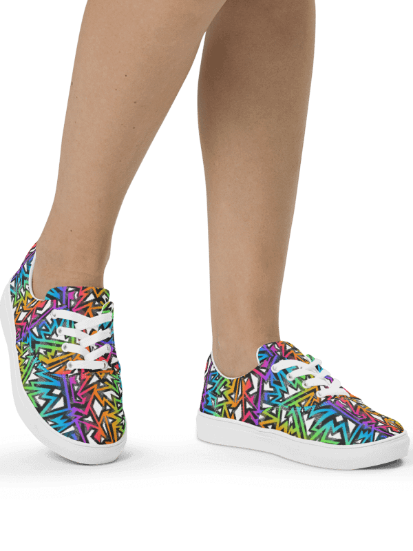 Rainbow Sparkle | Women's Lace-Up Canvas Shoes product image (3)