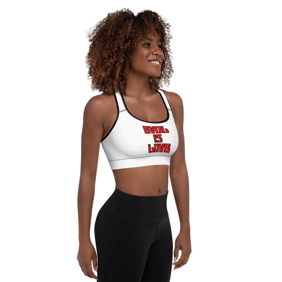White Evol Is Love Sports Bra product image (3)